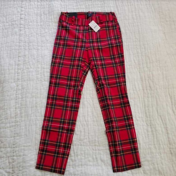 J. Crew Factory Pants - NEW  6 J CREW FACTORY TARTAN WINNIE PANTS RED PLAID